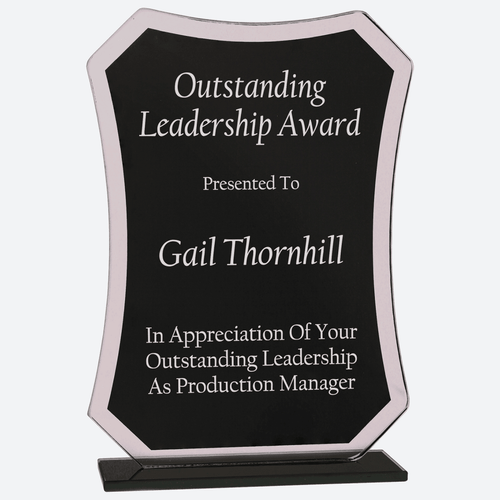 Black Rectangle Reflection Glass Award