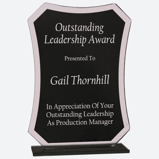 Black Rectangle Reflection Glass Award