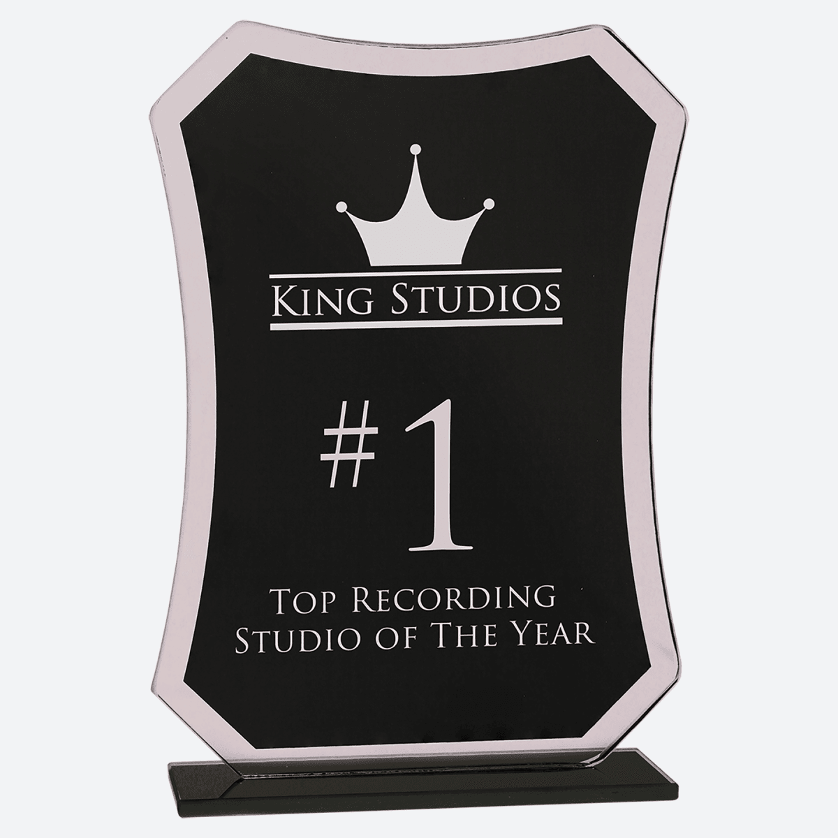 Black Rectangle Reflection Glass Award