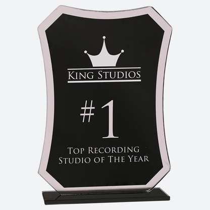 Black Rectangle Reflection Glass Award