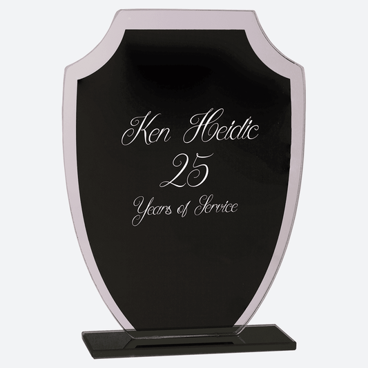 Black Shield Reflection Glass Award