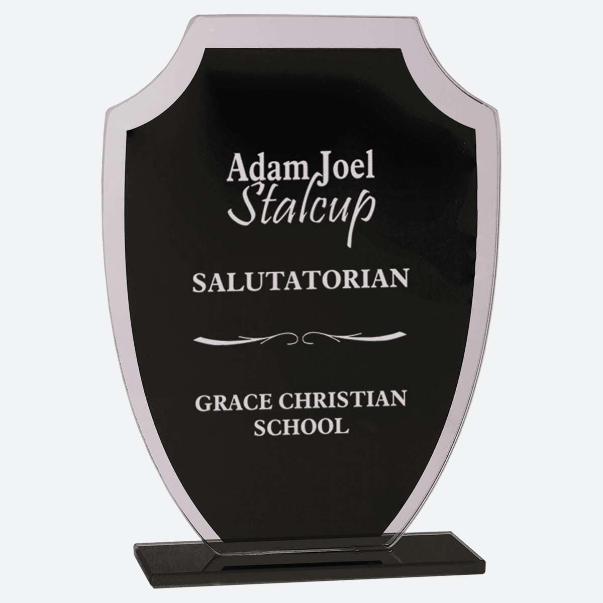 Black Shield Reflection Glass Award