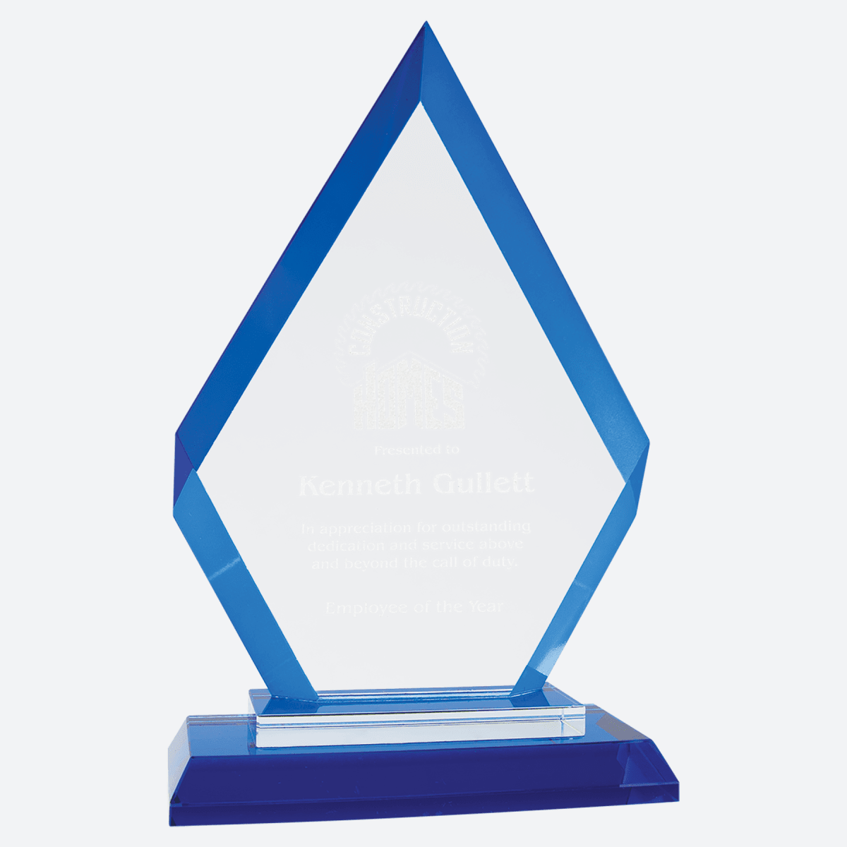 Diamond Blue Regal Glass