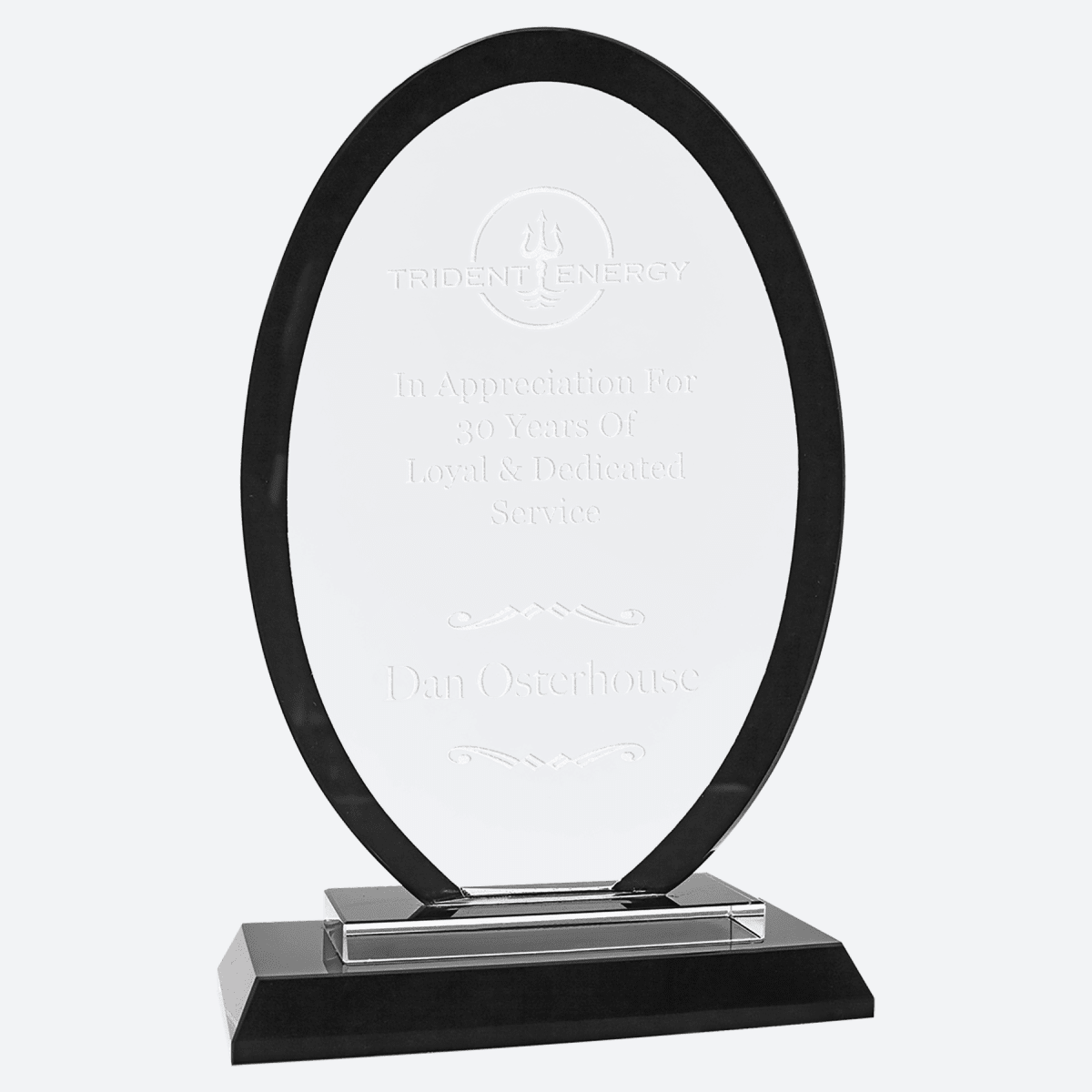 Oval Black Regal Glass