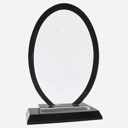 Oval Black Regal Glass