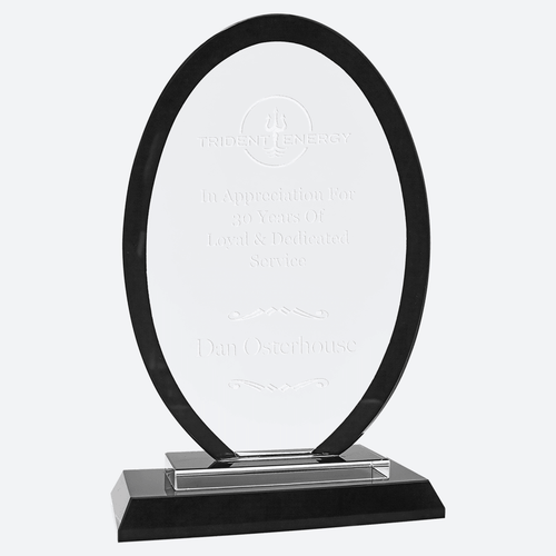 Oval Black Regal Glass