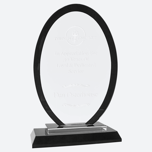 Oval Black Regal Glass