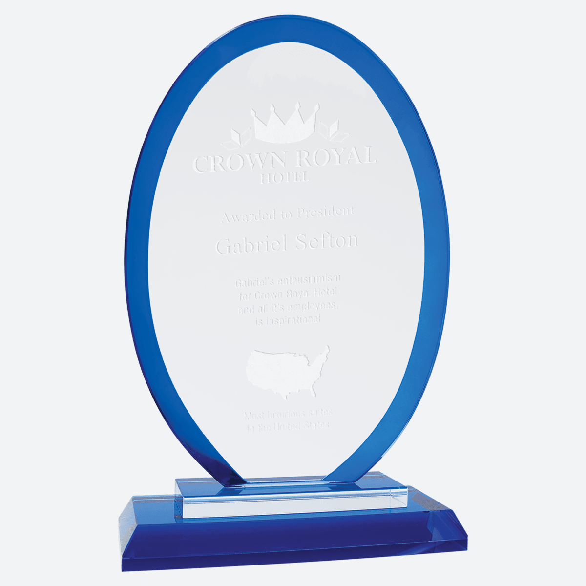 Oval Blue Regal Glass