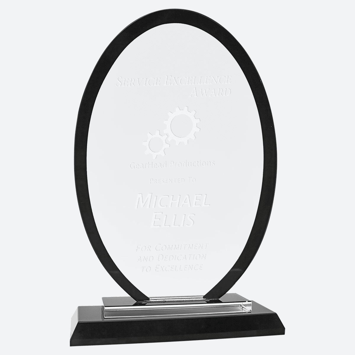 Oval Black Regal Glass