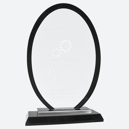 Oval Black Regal Glass