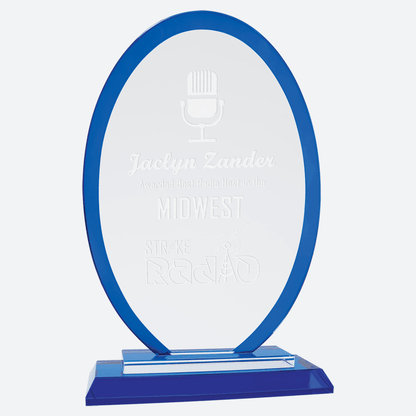 Oval Blue Regal Glass
