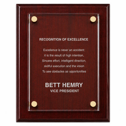 Rosewood Piano Finish Floating Acrylic Plaque