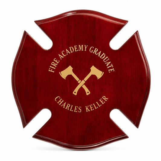 Rosewood Piano Finish Maltese Cross Plaque
