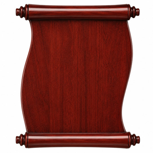 Rosewood Piano Finish Scroll Plaque