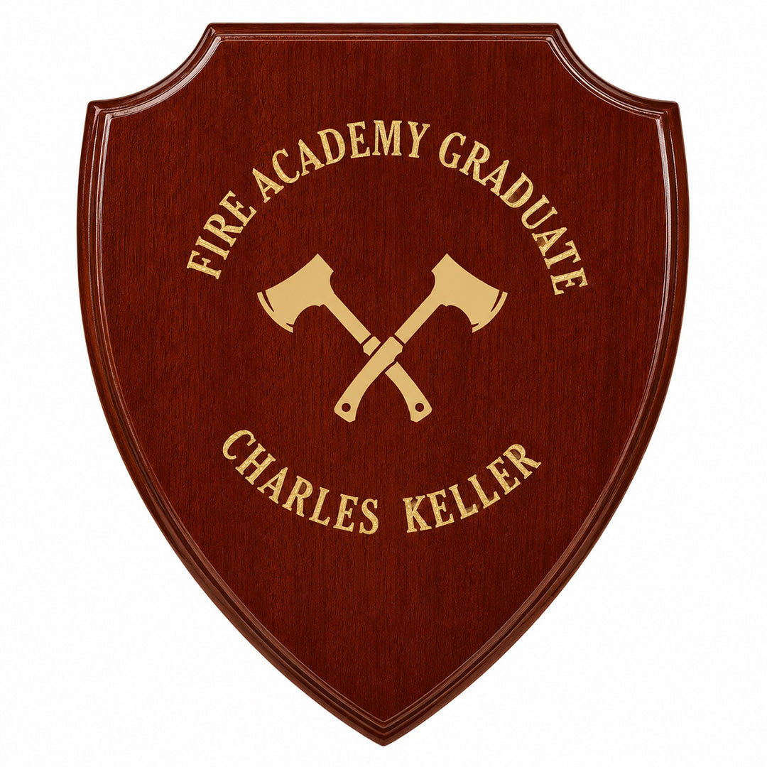 Rosewood Piano Finish Shield Plaque