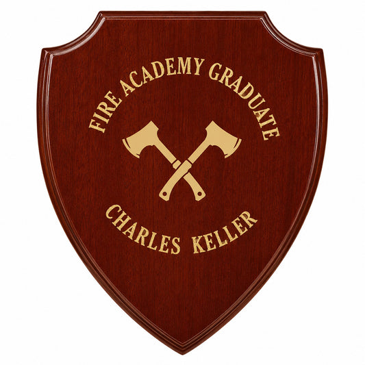 Rosewood Piano Finish Shield Plaque