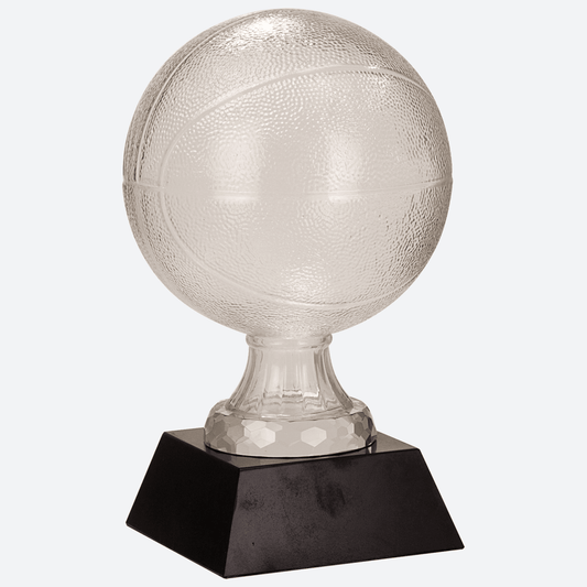 Glass Basketball with Black Marble Base