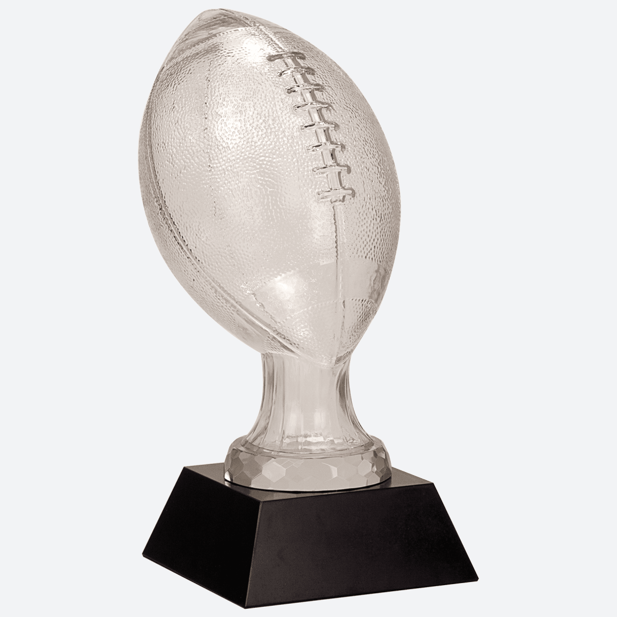 Glass Football with Black Marble Base