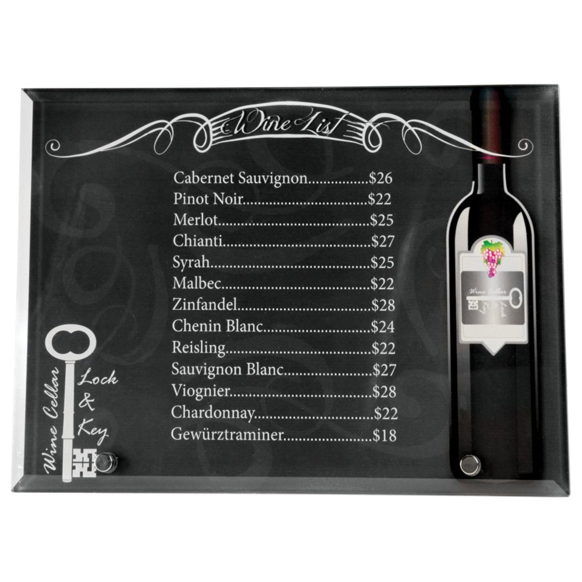 Sublimation Horizontal Glass with 2 Silver Pins