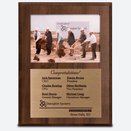 Cherry Finish Slide-In Frame Plaque with Window