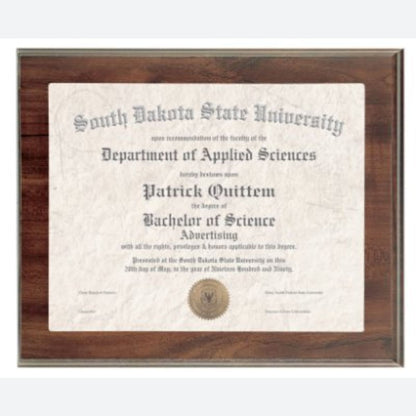 Cherry Finish Slide-In Frame Plaque with Window
