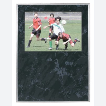 Black Marble Finish Slide-In Frame Plaque with Window