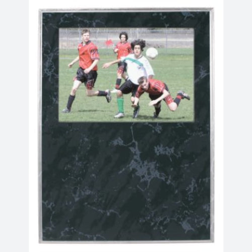 Black Marble Finish Slide-In Frame Plaque with Window