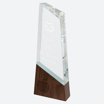 Peak Sierra Glass with Walnut Base