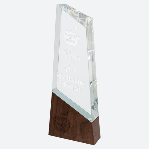 Peak Sierra Glass with Walnut Base