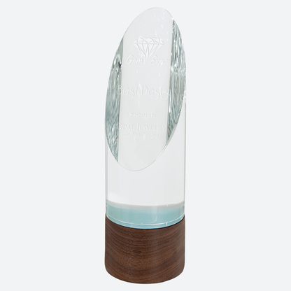 Cylinder Sierra Glass with Walnut Base