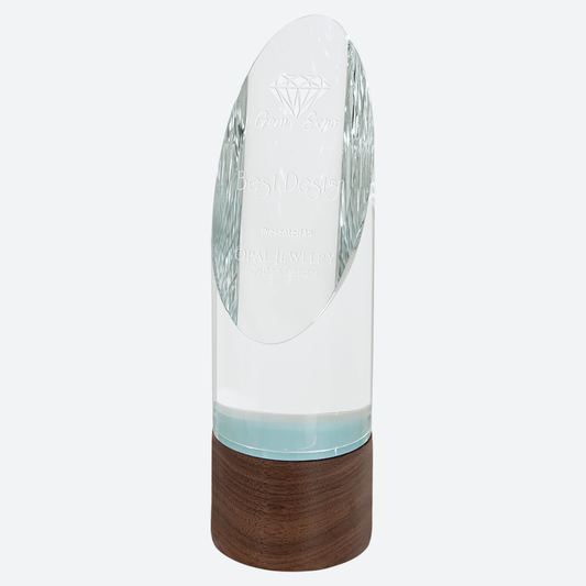 Cylinder Sierra Glass with Walnut Base