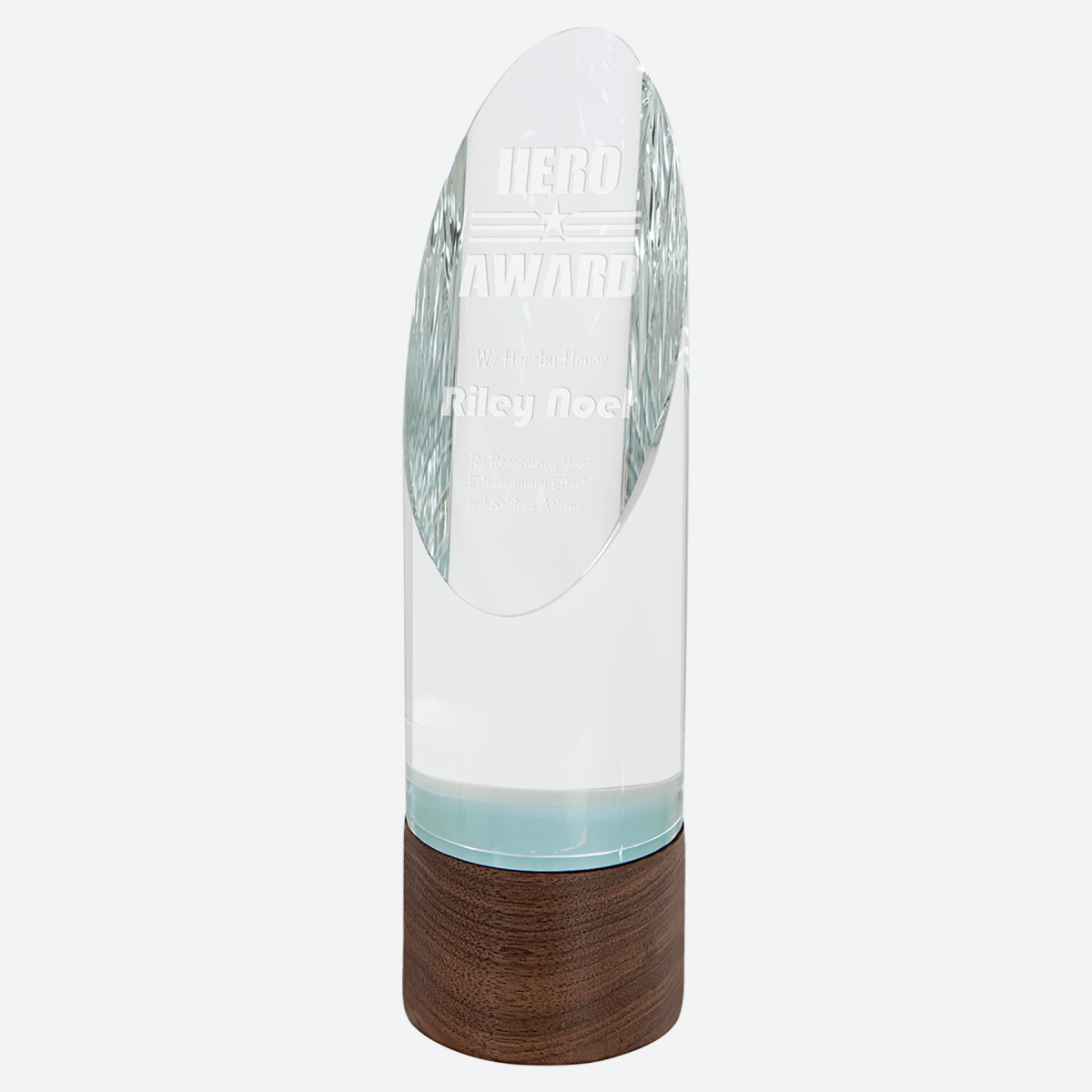 Cylinder Sierra Glass with Walnut Base