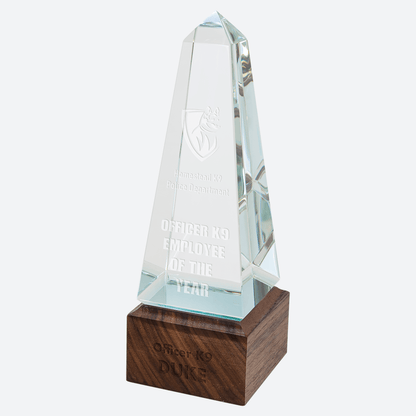 Obelisk Sierra Glass with Walnut Base