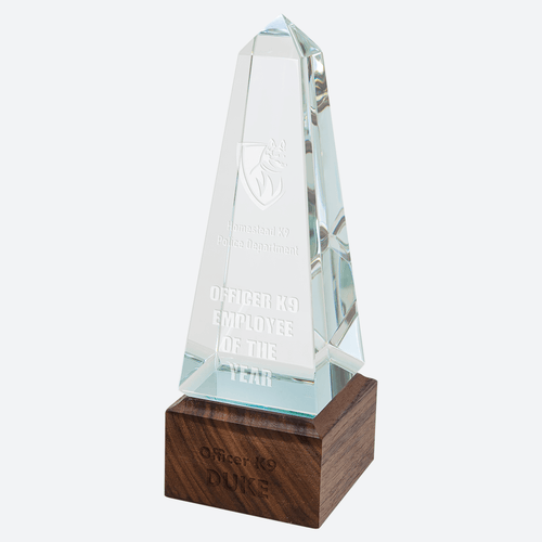 Obelisk Sierra Glass with Walnut Base