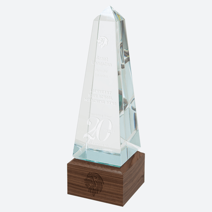 Obelisk Sierra Glass with Walnut Base