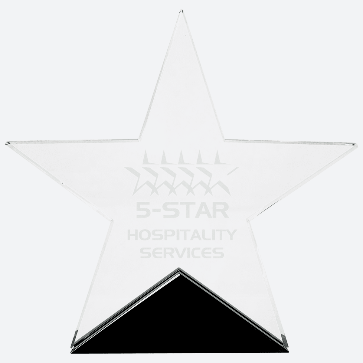 Clear Glass Star on Black Base
