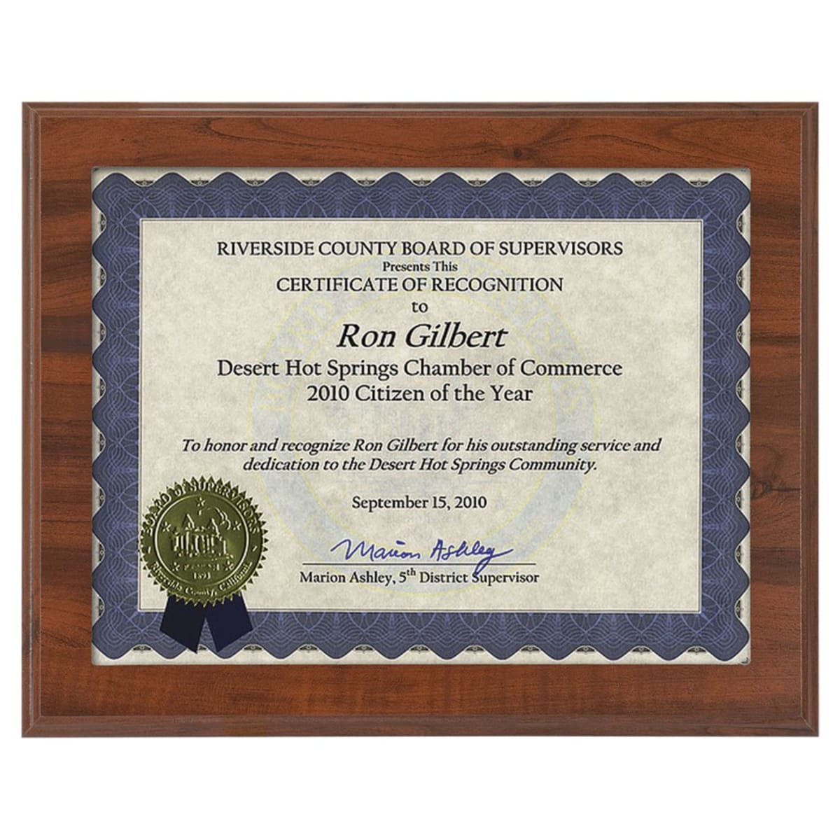 Value Cherry Finish Slide-In Frame Plaque with Window