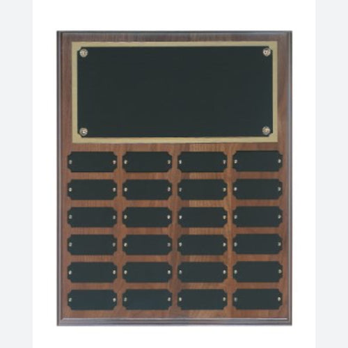 24 Plate Genuine Walnut Completed Perpetual Plaque