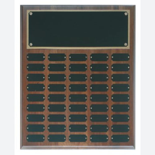 45 Plate Genuine Walnut Completed Perpetual Plaque