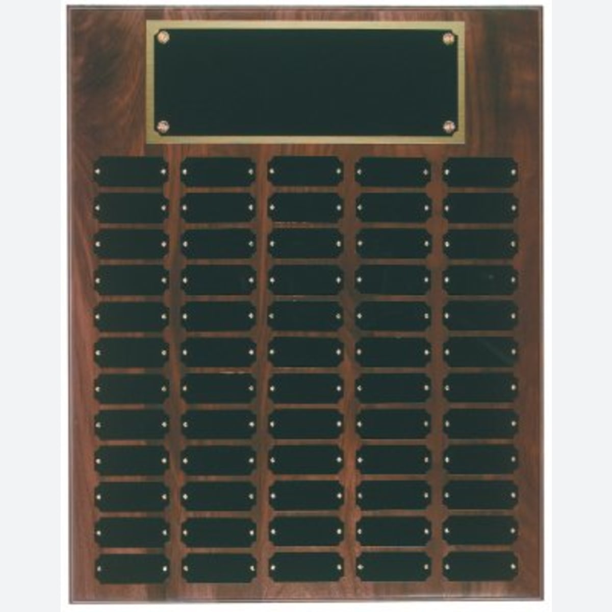 60 Plate Genuine Walnut Completed Perpetual Plaque