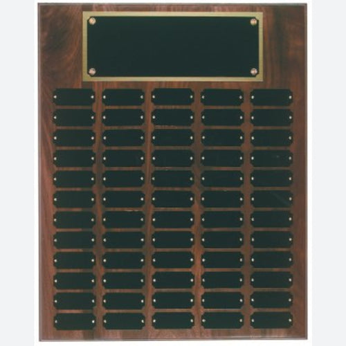 60 Plate Genuine Walnut Completed Perpetual Plaque