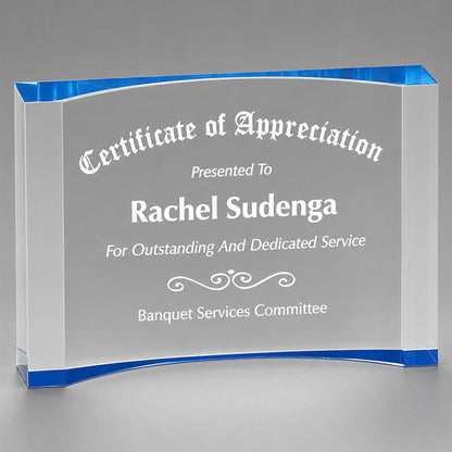 Crescent 1" Thick Acrylic Award