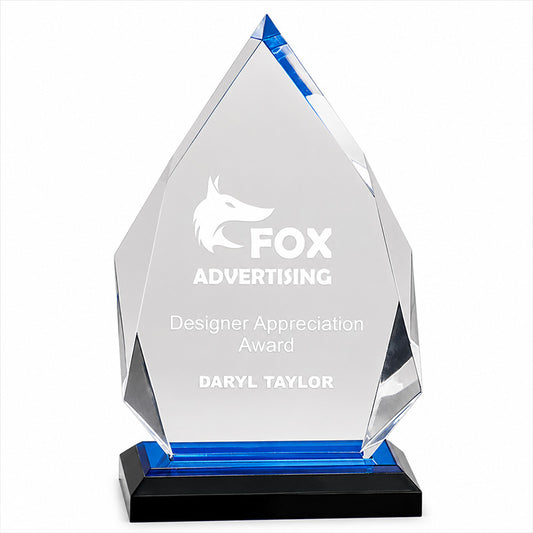 Fusion Diamond Impress Acrylic Award w/ Black Glass Base