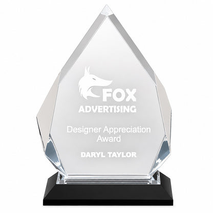 Fusion Diamond Impress Acrylic Award w/ Black Glass Base