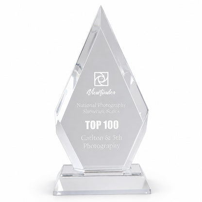 Frosted Base Diamond Impress Acrylic Award