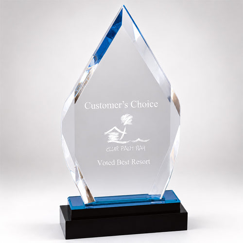 Fusion Diamond Acrylic Award w/ Black Glass Base