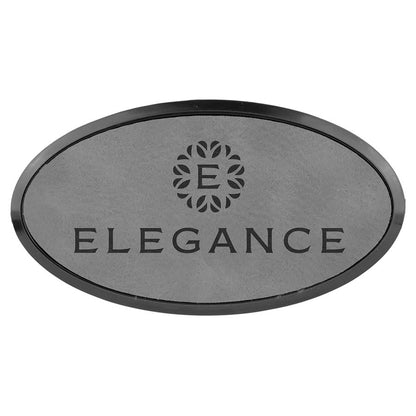 Gray Leather Name Badge