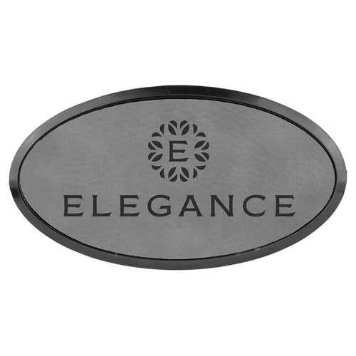 Gray Leather Name Badge