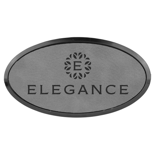 Gray Leather Name Badge