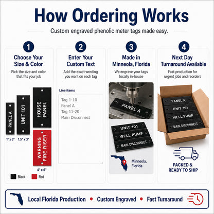Custom Engraved Phenolic Meter Tags